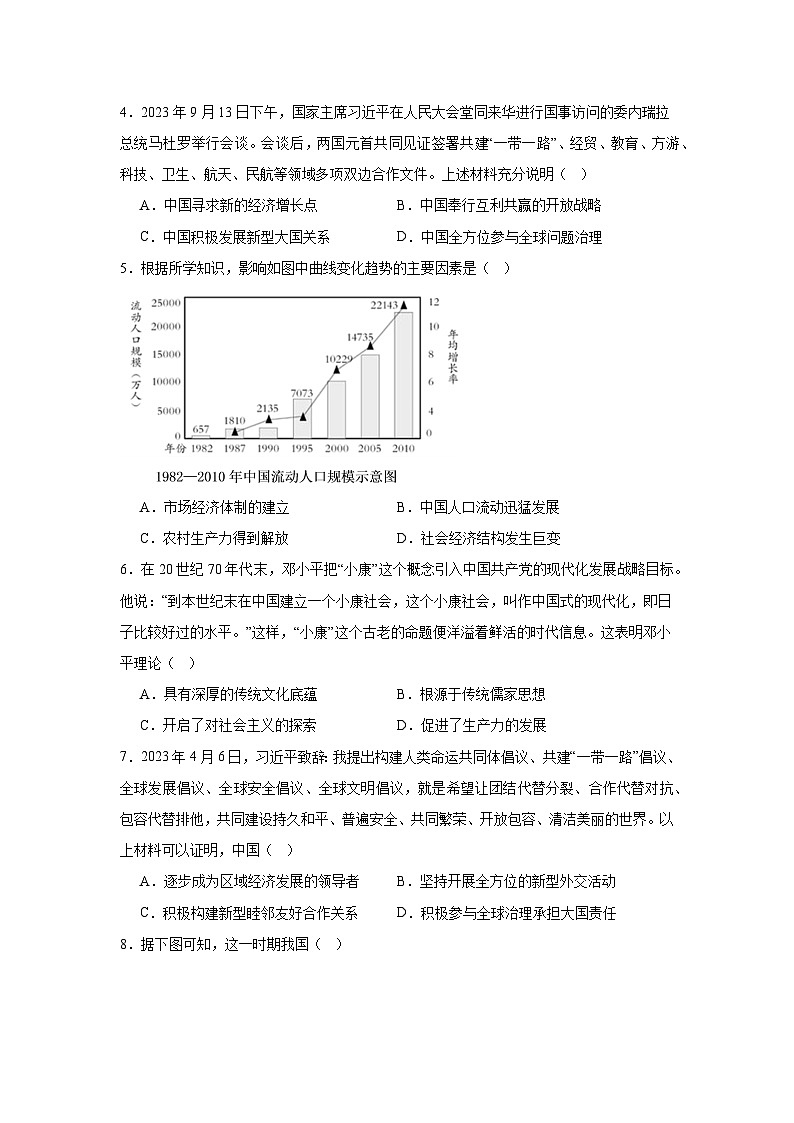 第11单元 中国特色社会主义新时代 综合测试(含解析）--2024-2025学年高一历史上学期统编版（2019）必修中外历史纲要上02