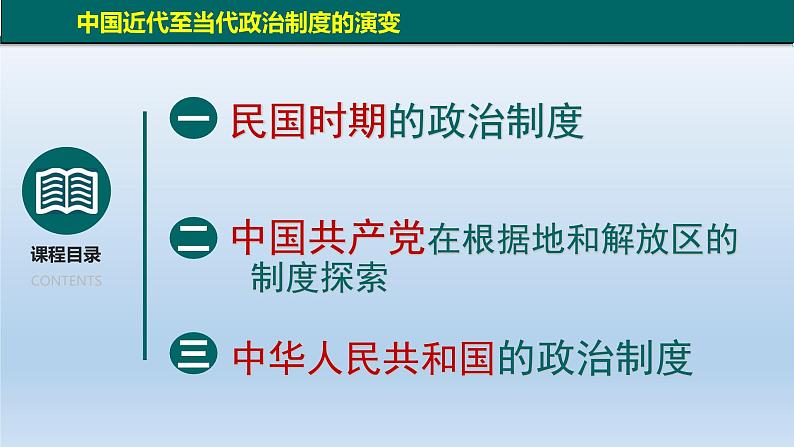 人教统编版高中历史《选择性必修1国家制度与社会治理》第3课  中国近代至当代政治制度的演变（同步教学课件）第2页