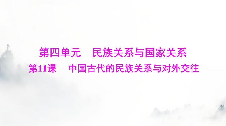 高考历史一轮复习选择性必修1第四单元第十一课中国古代的民族关系与对外交往课件01