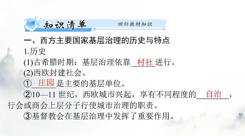 高考历史一轮复习选择性必修1第六单元第十八课世界主要国家的基层治理与社会保障课件03