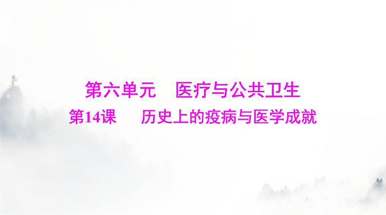 高考历史一轮复习选择性必修2第六单元第十四课历史上的疫病与医学成就课件第1页