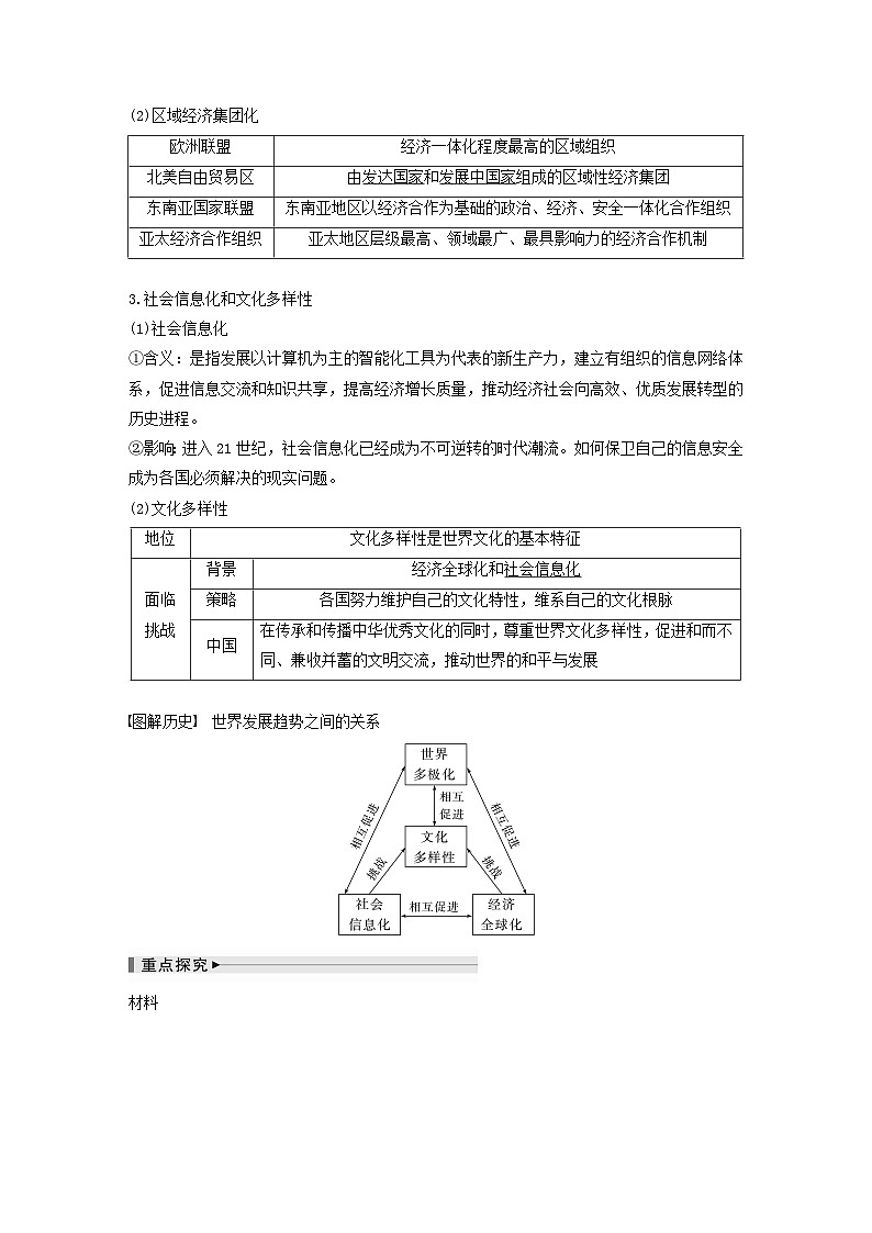 浙江专用新教材2024届高考历史一轮复习教案第六部分现代世界第十八单元第51讲当代世界发展的特点与主要趋势03
