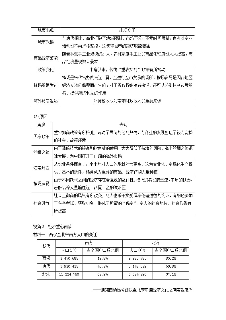 江苏专用新教材2024届高考历史一轮复习教案板块一中国古代史第三单元第9讲辽宋夏金元的经济与社会第3页