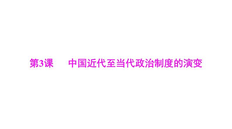 第3课 中国近代至当代政治制度的演变 课件--2025届广东省高三历史统编版（2019）选择性必修1一轮复习第1页