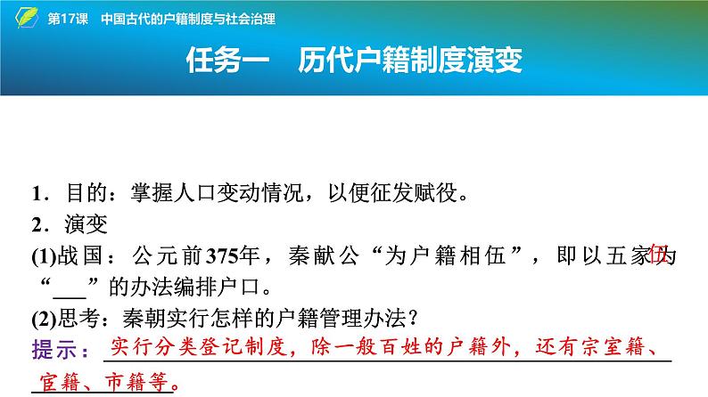 第17课 中国古代的户籍制度与社会治理 课件--2025届高三历史统编版（2019）选择性必修1一轮复习第7页