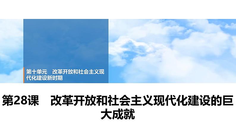 第28课　改革开放和社会主义现代化建设的巨大成就 课件--2025届高三统编版（2019）必修中外历史纲要上一轮复习01