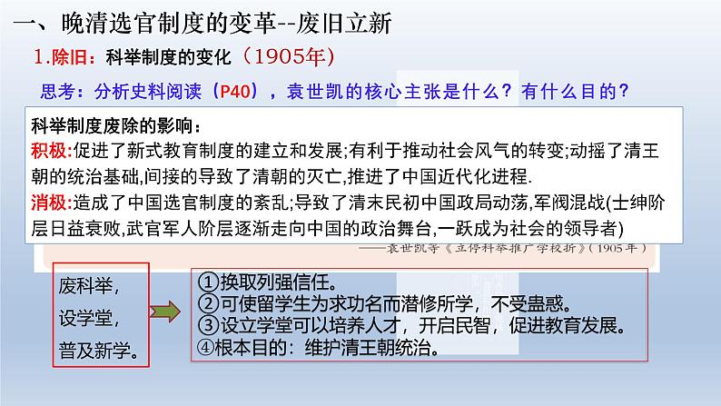 人教统编版高中历史《选择性必修1国家制度与社会治理》第7课  近代以来中国的官员选拔与管理课件（同步教学课件）07