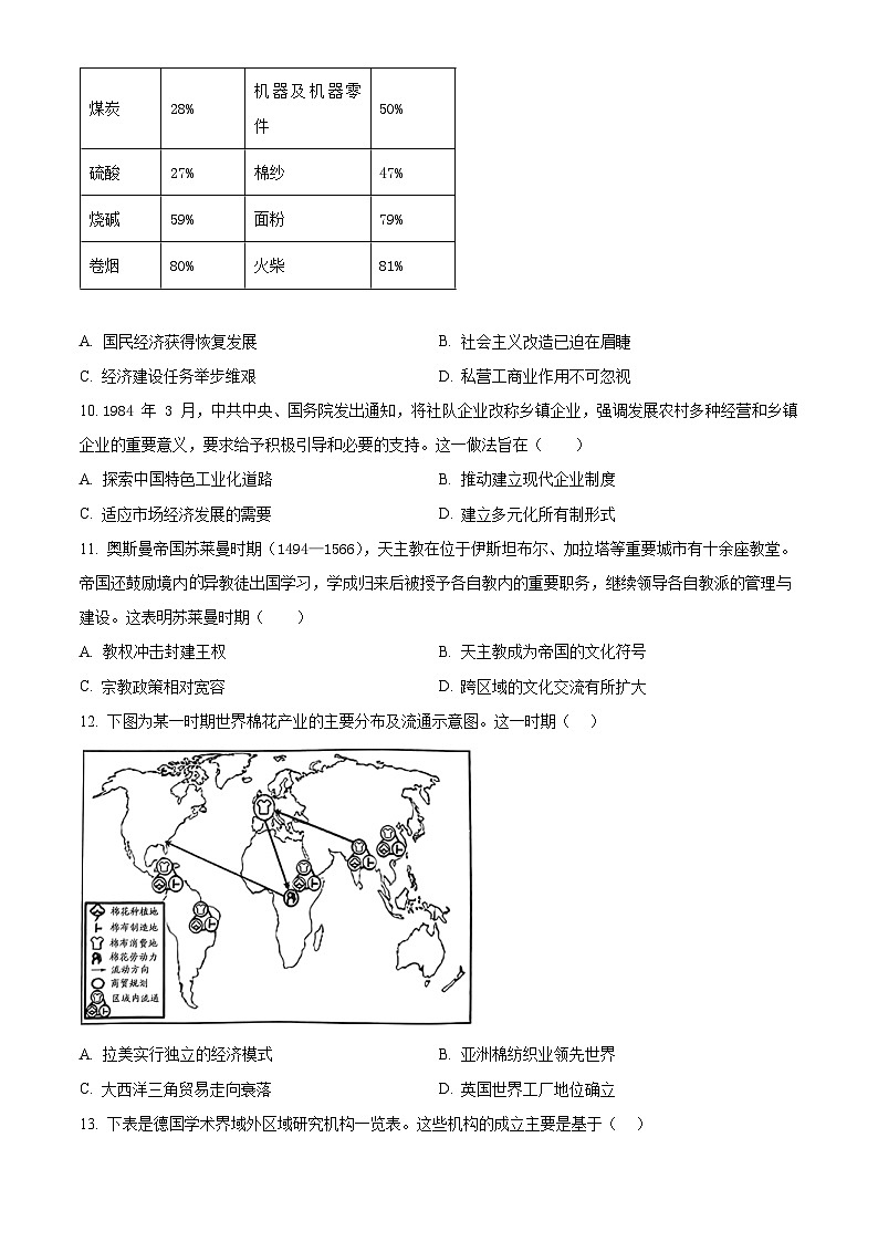 江苏省苏州市2024-2025学年高三上学期期初调研测试历史试卷（Word版附解析）03