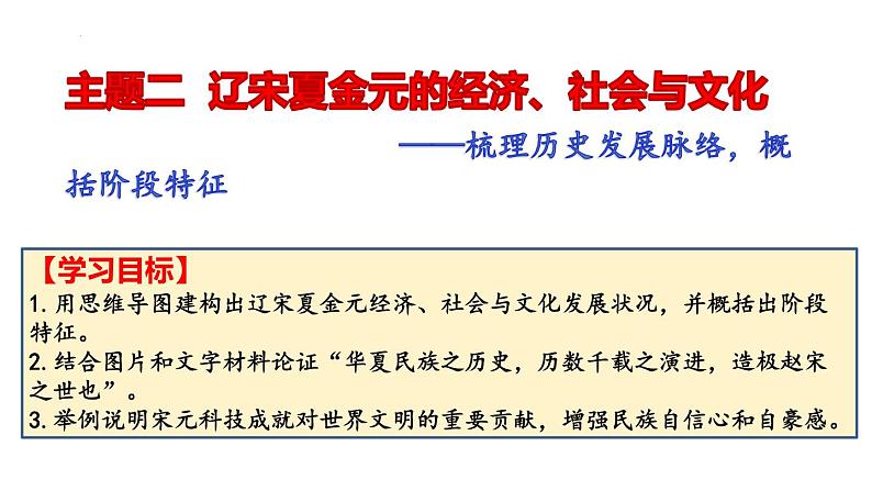 主题二  辽宋夏金元的经济、社会与文化 课件--2024届高考统编版必修中外历史纲要上一轮复习02