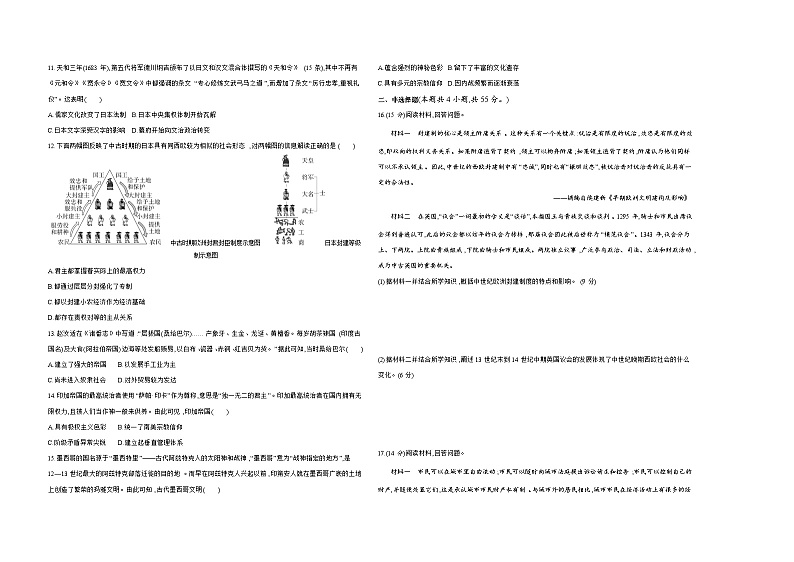 高中历史人教统编版(必修)中外历史纲要(下)第二单元达标检测试卷（Word版附解析）02