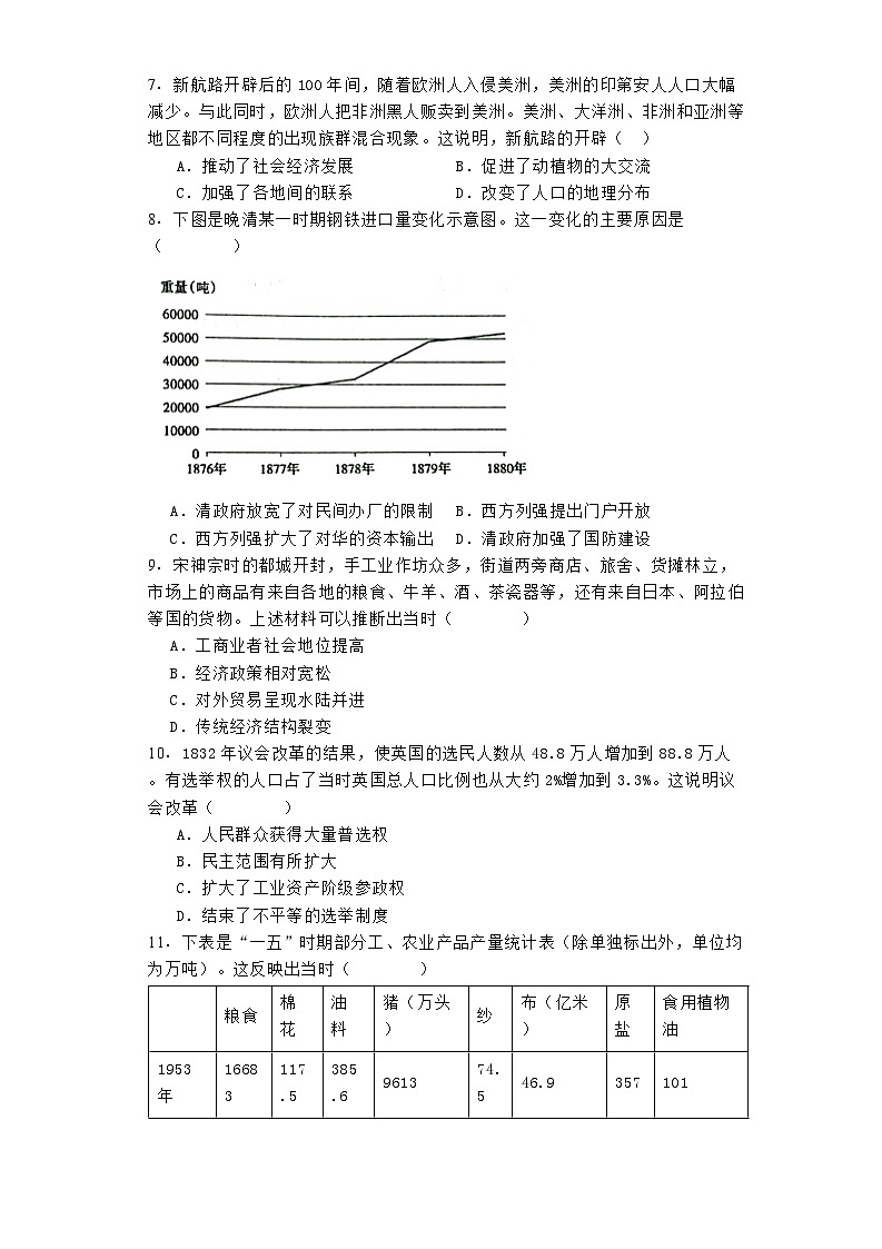 福建省福州高级中学2023-2024学年高一下学期期末历史试题第2页