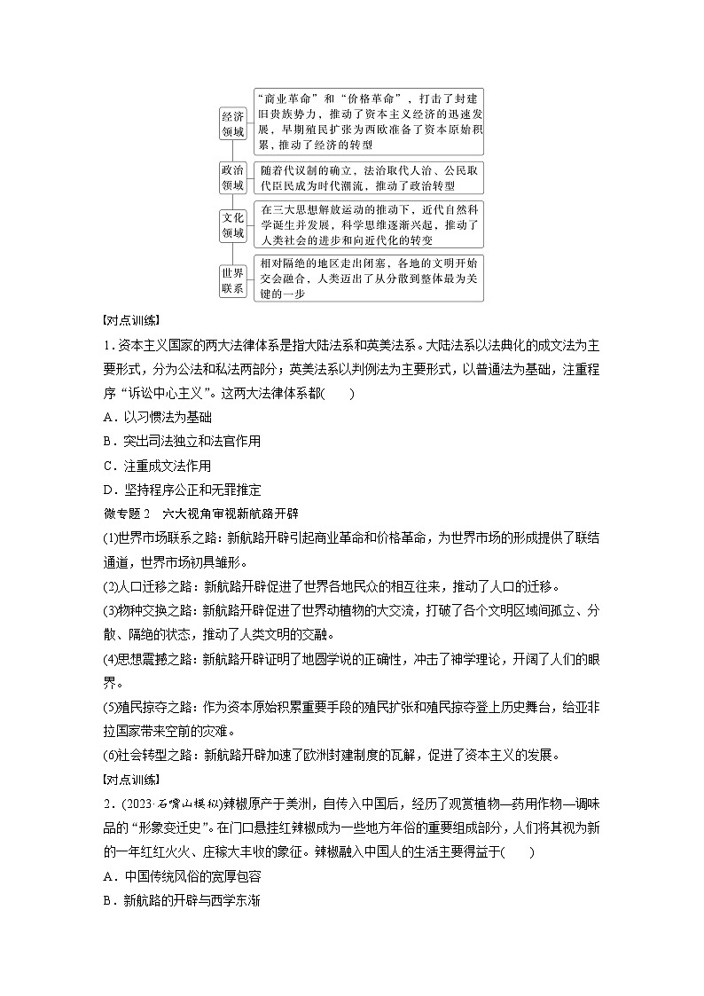 板块四　第十二单元　阶段贯通12　工场手工业时期2025高考历史大一轮复习（课件+讲义+练习）02
