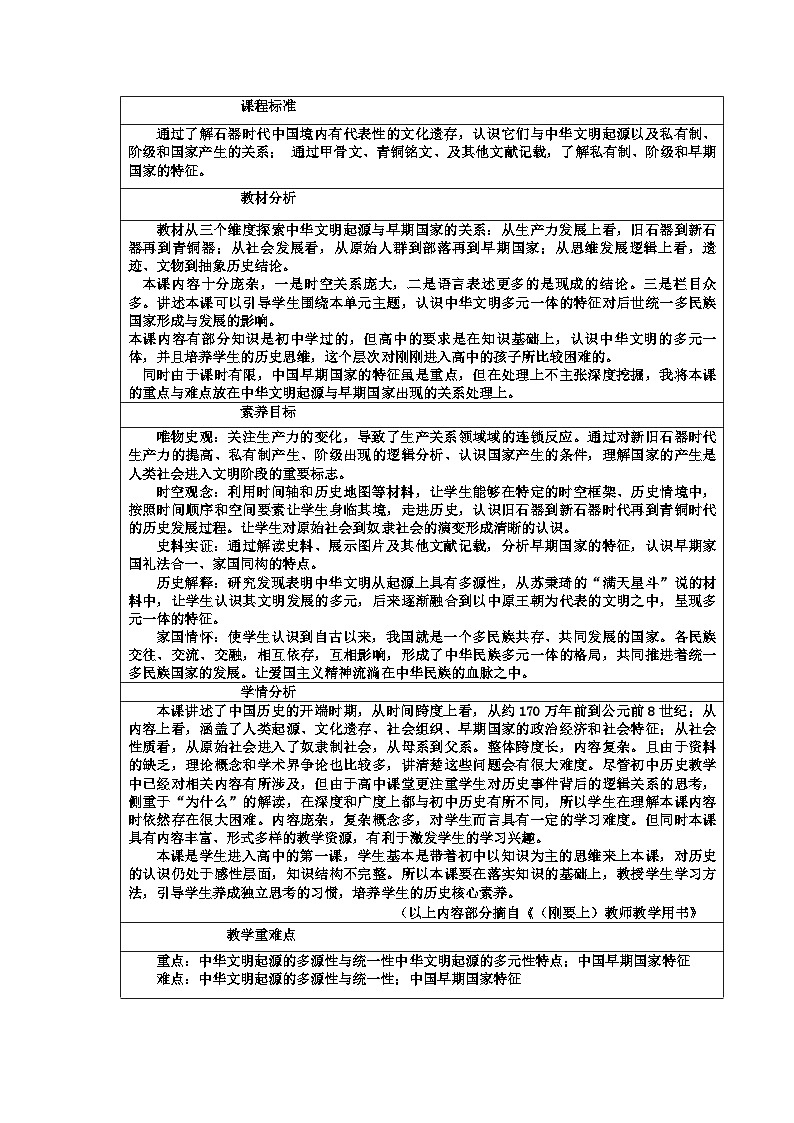 【新课标】1《中华文明的起源与早期国家》课件+教案+导学案+分层作业01