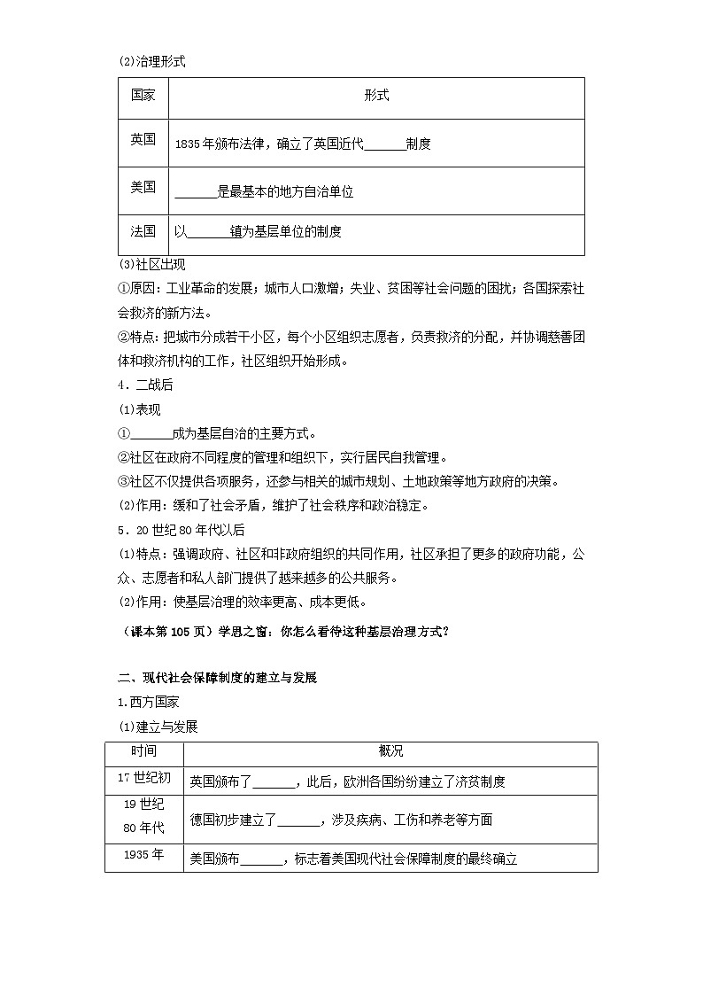【新课标】18《世界主要国家的基层治理与社会保障》课件+教案+导学案+分层作业03