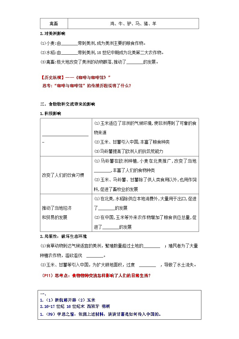 【新课标】2《新航路开辟后的食物物种交流》课件+教案+导学案+分层作业03