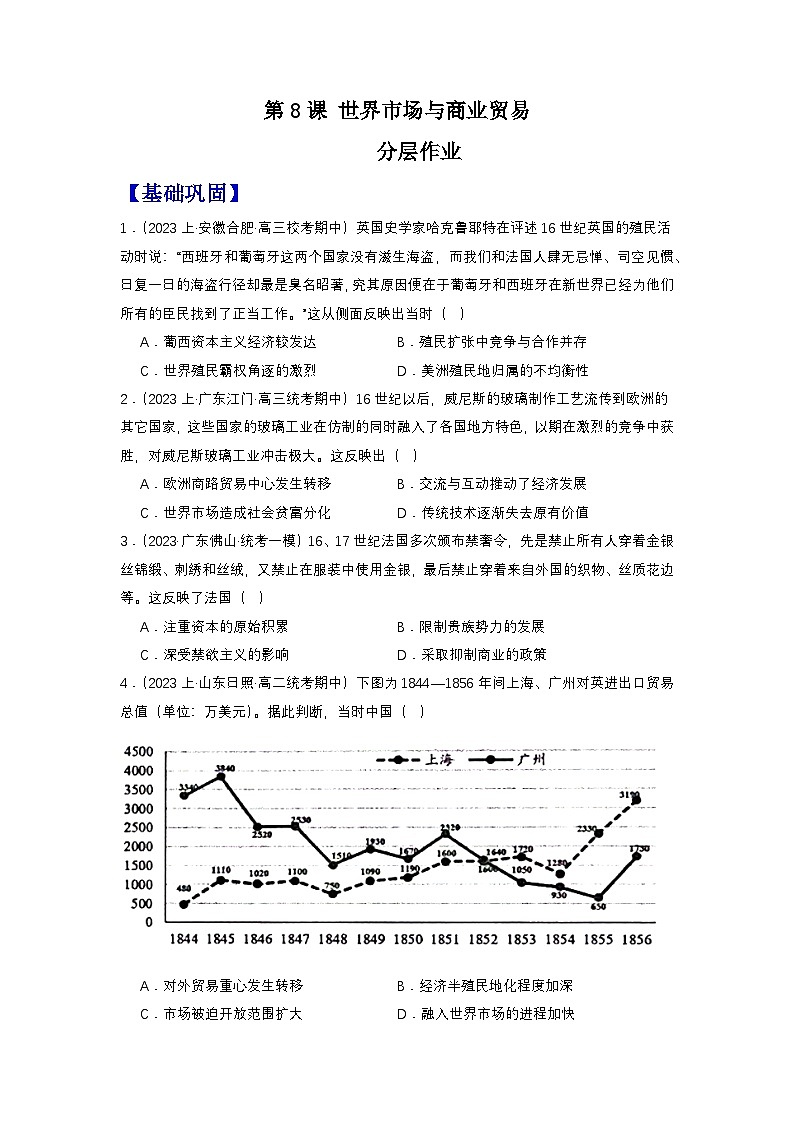 【新课标】8《世界市场与商业贸易》课件+教案+导学案+分层作业+素材01