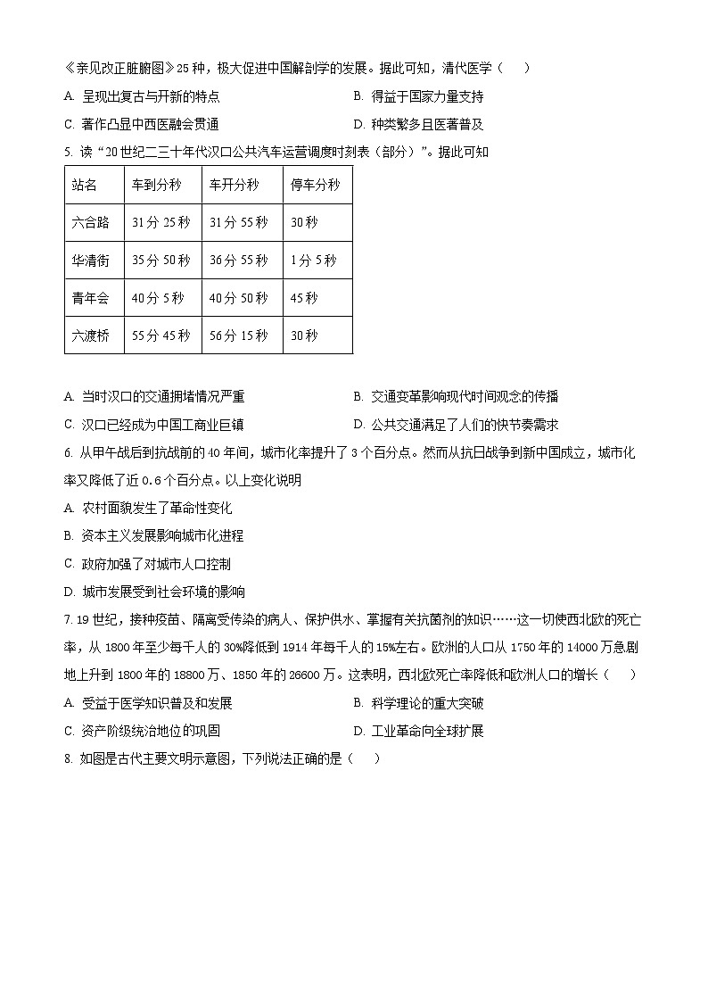 云南省曲靖市2023-2024学年高二下学期期末考试历史试卷（Word版附解析）02