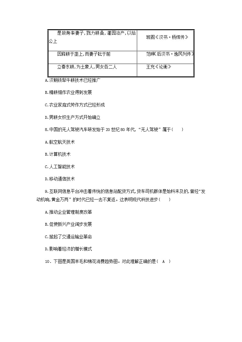 第2单元 生产工具与劳作方式 单元练习（含答案）--2024-2025学年高中历史统编版（2019）选择性必修二03