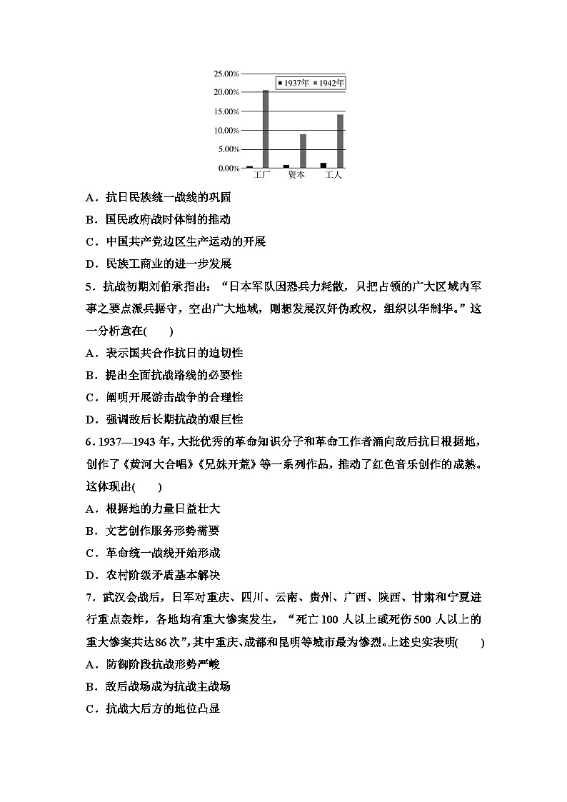 第23课 全民族浴血奋战与抗日战争的胜利 同步练习（含答案）--2024-2025学年高一上学期统编版（2019）必修中外历史纲要上第2页