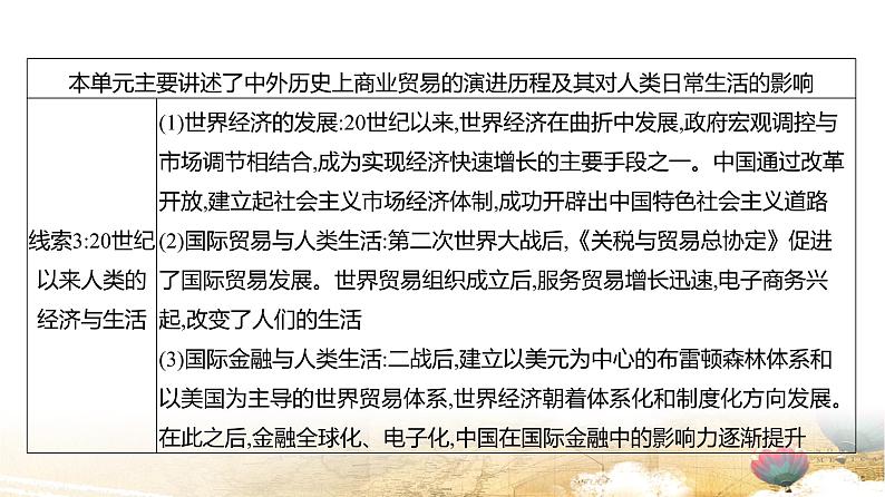 统编版高中历史选择性必修2《经济与社会生活》第三单元 单元提升复习课件06