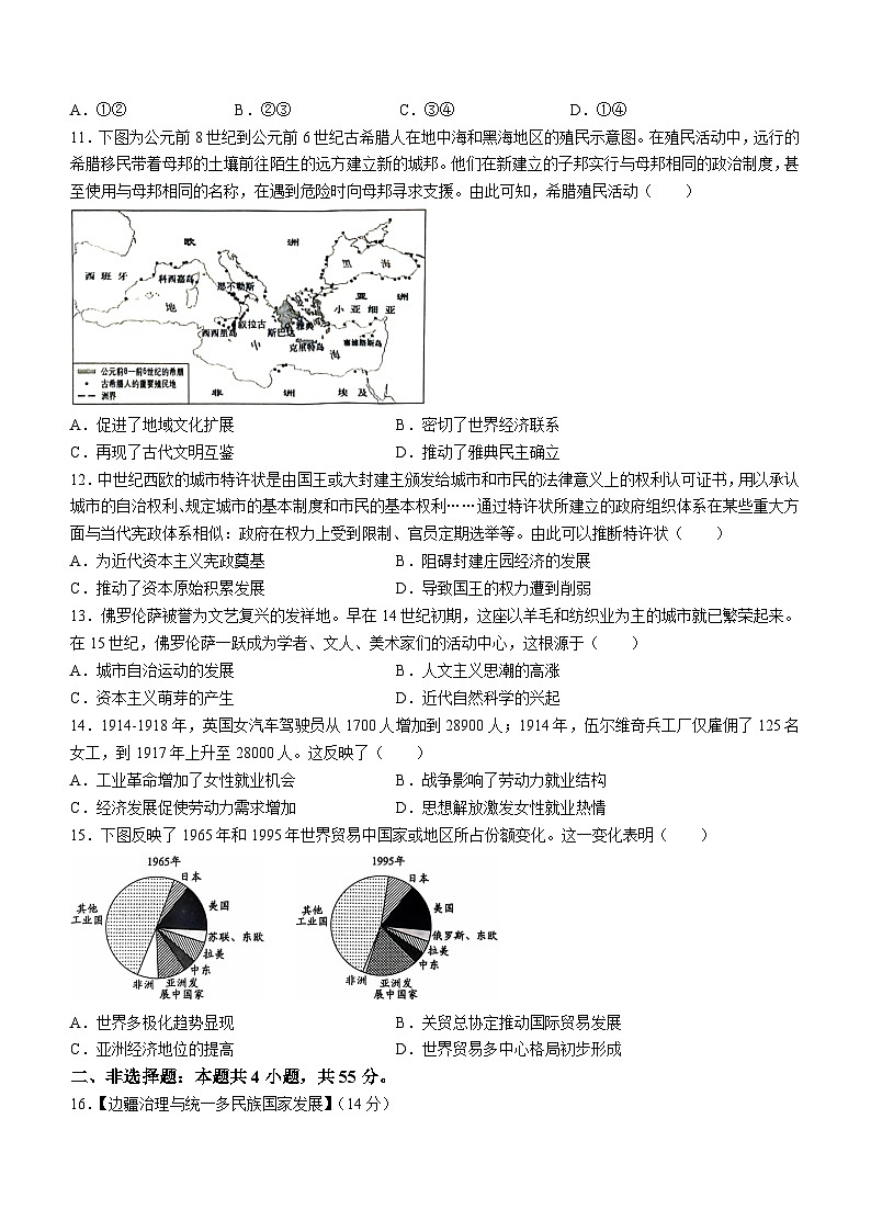 湖北省腾云联盟2024-2025学年高三上学期8月联考试题+历史+Word版含解析03
