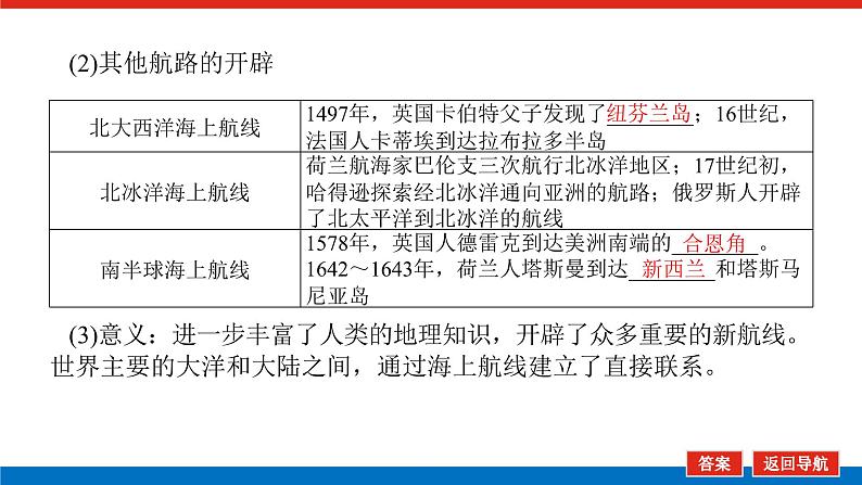 2025届高中历史创新版全程复习课件27全球航路的开辟与世界格局的演变26507