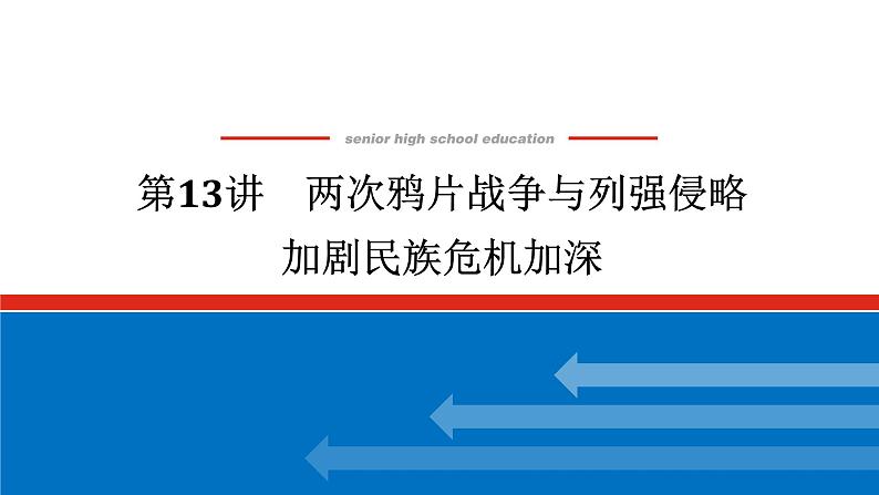 2025届高中历史创新版全程复习课件13两次鸦片战争与列强侵略加剧民族危机加深01