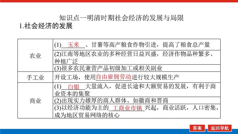 2025届高中历史创新版全程复习课件12明至清中叶的经济与文化05