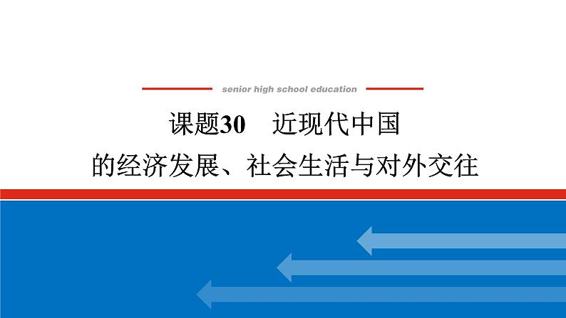 2025届高中历史全程复习构想课件课题30近现代中国的经济发展、社会生活与对外交往01