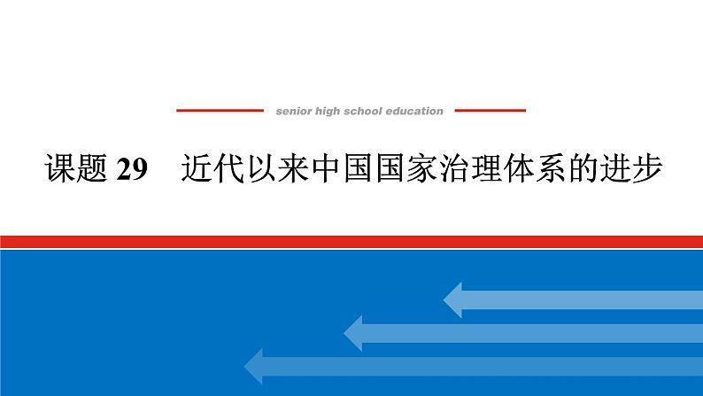 2025届高中历史全程复习构想课件课题29近代以来中国国家治理体系的进步01