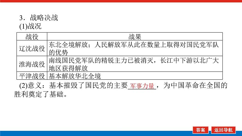 2025届高中历史全程复习构想课件课题24人民解放战争08