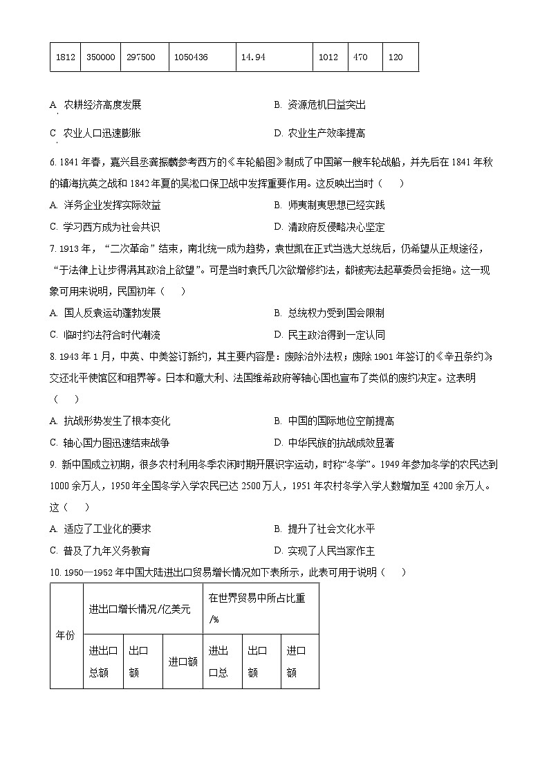 山东省菏泽市成武县伯乐高级中学2024-2025学年高二上学期开学考试历史试题（原卷版）第2页