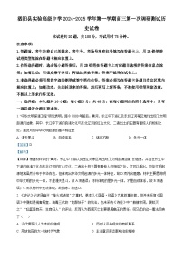 江苏省宿迁市泗阳县实验高级中学2025届高三上学期第一次调研测试历史试题（解析版）