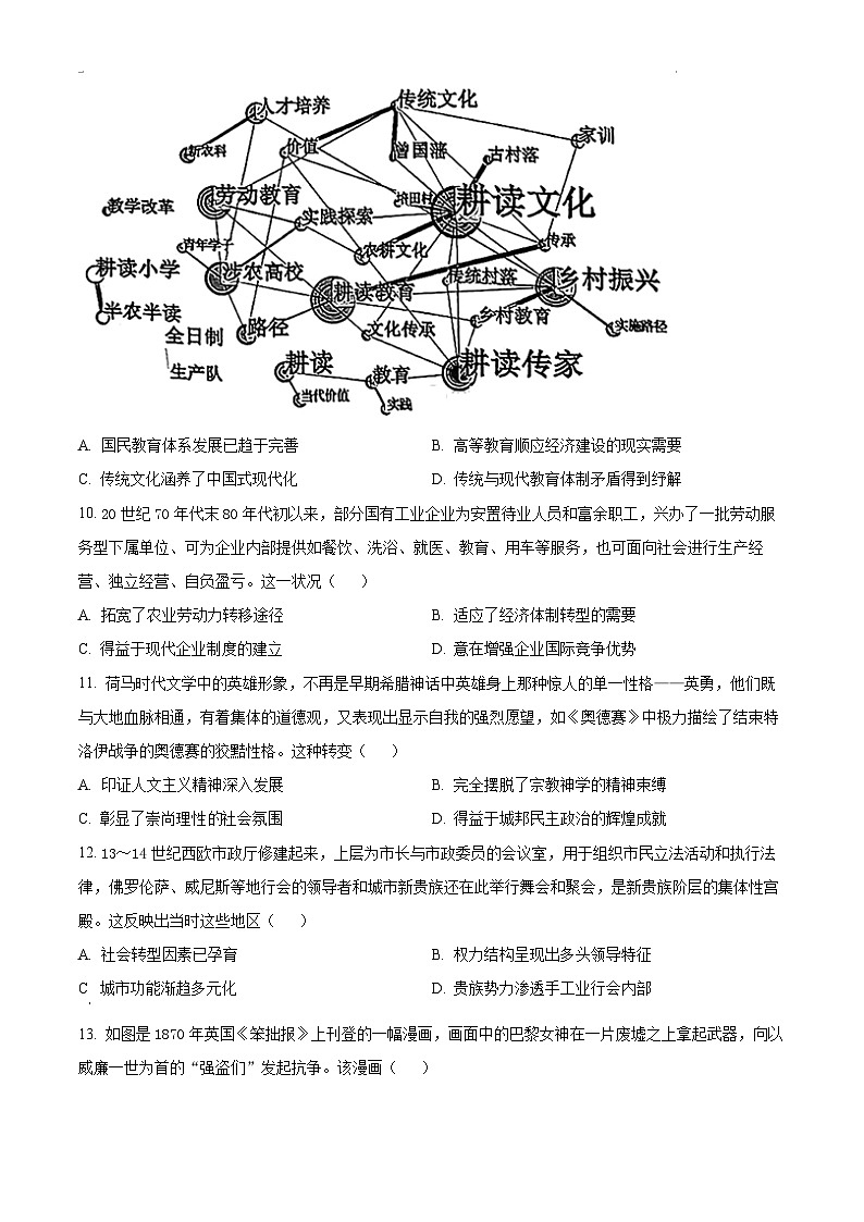 湖南省衡阳市衡阳县第一中学2025届高三上学期开学考试历史试题（原卷版）第3页