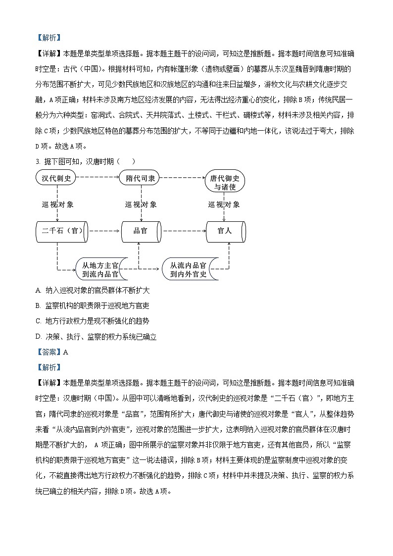 2024年高考真题——历史（浙江卷）试题（Word版附解析）02