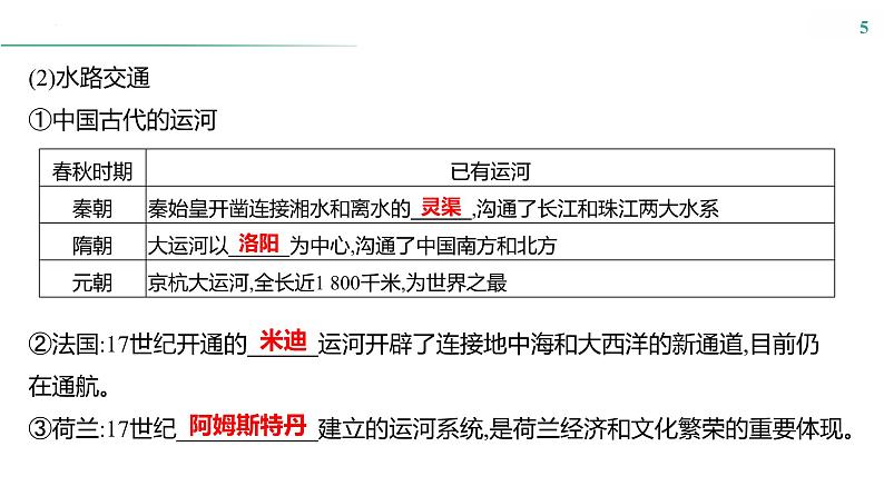 课时41　交通与社会变迁课件---2025届高三历史统编版选择性必修2一轮复习05