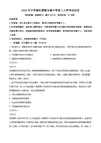 湖南省长沙市望城区长郡斑马湖中学2025届高三上学期开学考试历史试题（解析版）