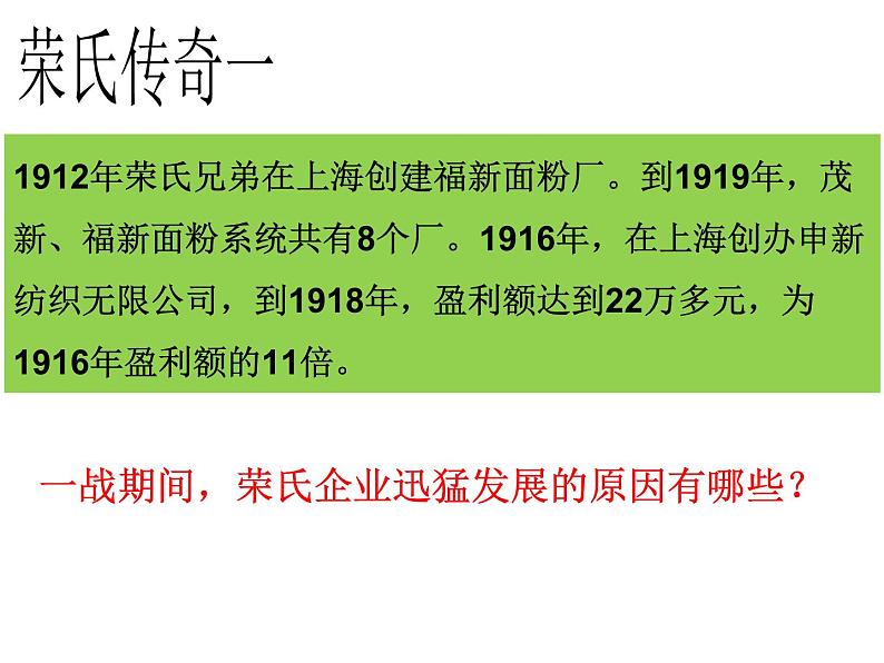 人民版高中历史必修二 2.2民国时期民族工业的曲折发展 课件02