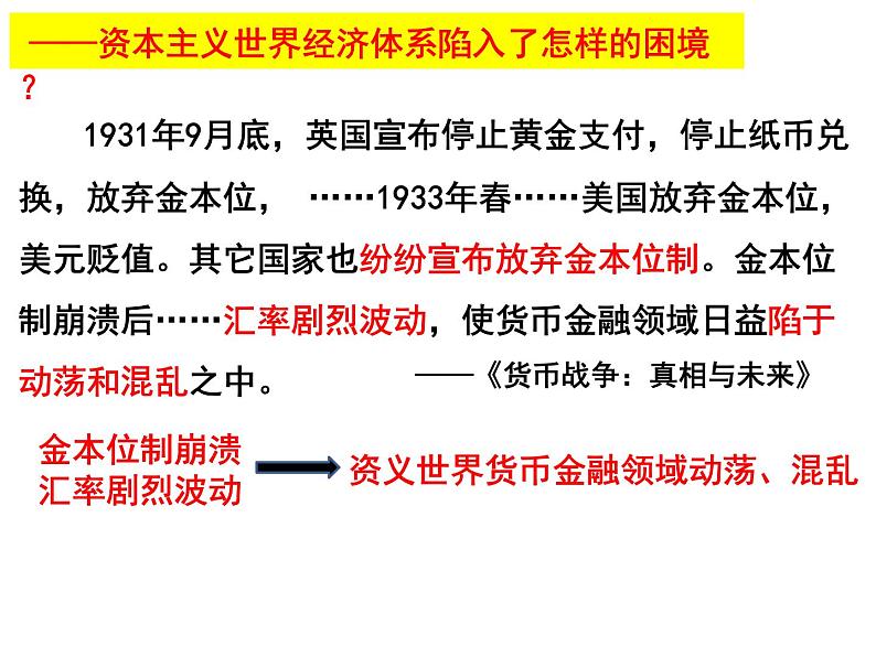 人民版高中历史必修二 8.1 二战后资本主义世界经济体系的形成 课件04