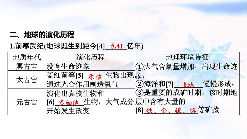 高考地理一轮复习第二章宇宙中的地球及其运动第二节地球的历史及圈层结构课件04