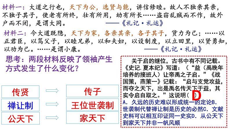 人民版高中历史必修第一册 专题一 第一课 中国早期政治制度的特点 课件07