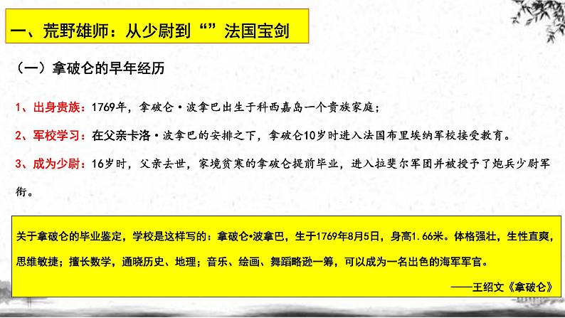 人民版高中历史选修四 3.4-5“军事天才”拿破仑·波拿巴 课件第3页