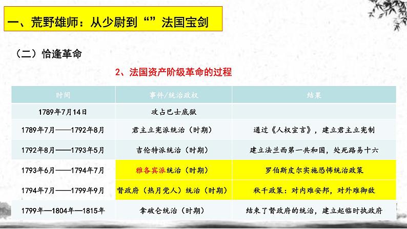 人民版高中历史选修四 3.4-5“军事天才”拿破仑·波拿巴 课件05