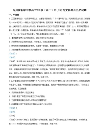 四川省成都市新津中学2023届高三上学期11月月考历史试题（Word版附解析）