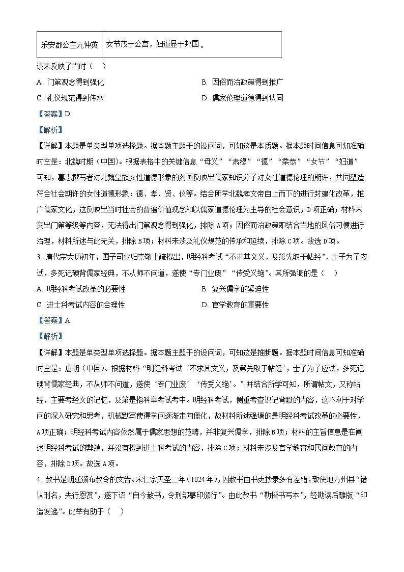 精品解析：2024年辽宁高考历史真题（解析版）02