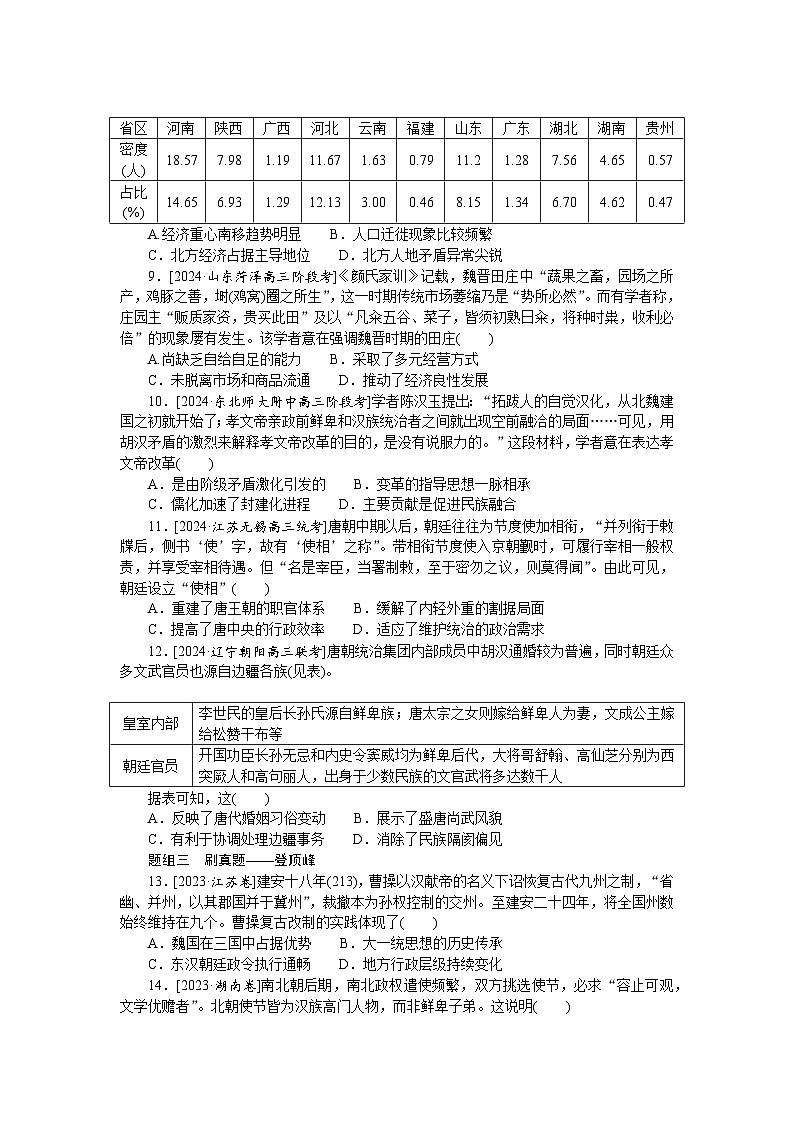 2025届高中历史部编版高考一轮复习课时训练题3（含解析）02