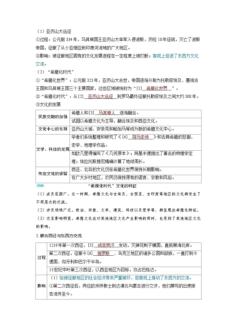 2025年高考历史精品教案第二十八单元战争与文化交锋第68讲古代和近代战争与文化交锋02