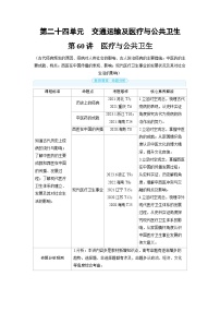 2025年高考历史精品教案第二十四单元交通运输及医疗与公共卫生第60讲医疗与公共卫生