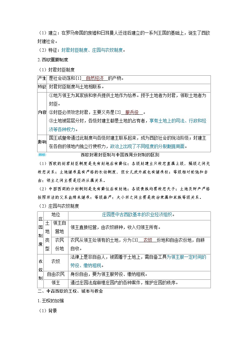 2025年高考历史精品教案第九单元古代文明的产生与发展和中古时期的世界第23讲中古时期的世界02