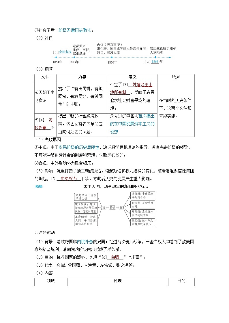2025年高考历史精品教案第五单元晚清时期的内忧外患与救亡图存第13讲国家出路的探索与挽救民族危亡的斗争02